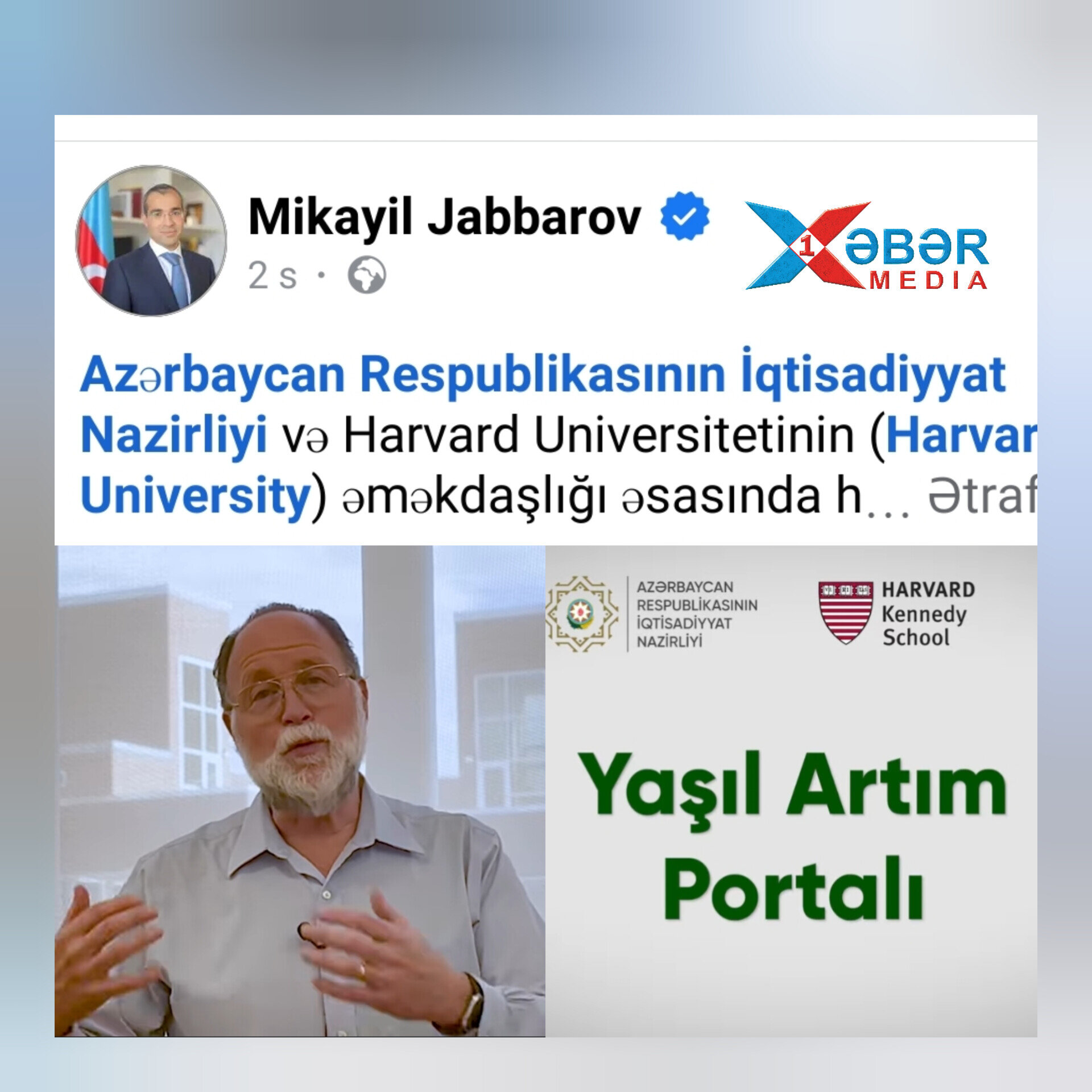 Mikayıl Cabbarovdan "Yaşıl Artım Portal"ı ilə bağlı paylaşım