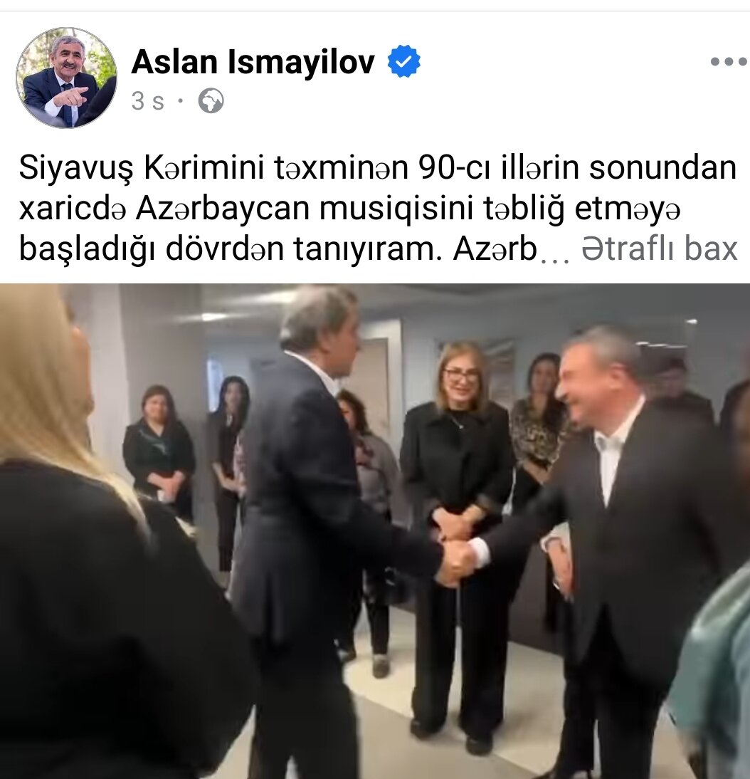 Aslan İsmayılov Siyavuş Kərimidən yazdı