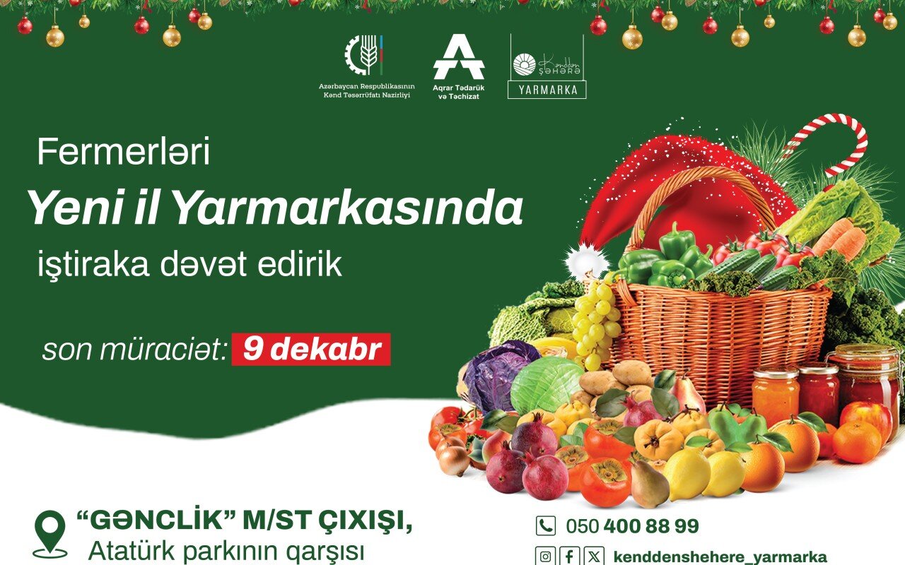 “Kənddən Şəhərə” Yeni il yarmarkasında iştirak üçün qeydiyyat başladı