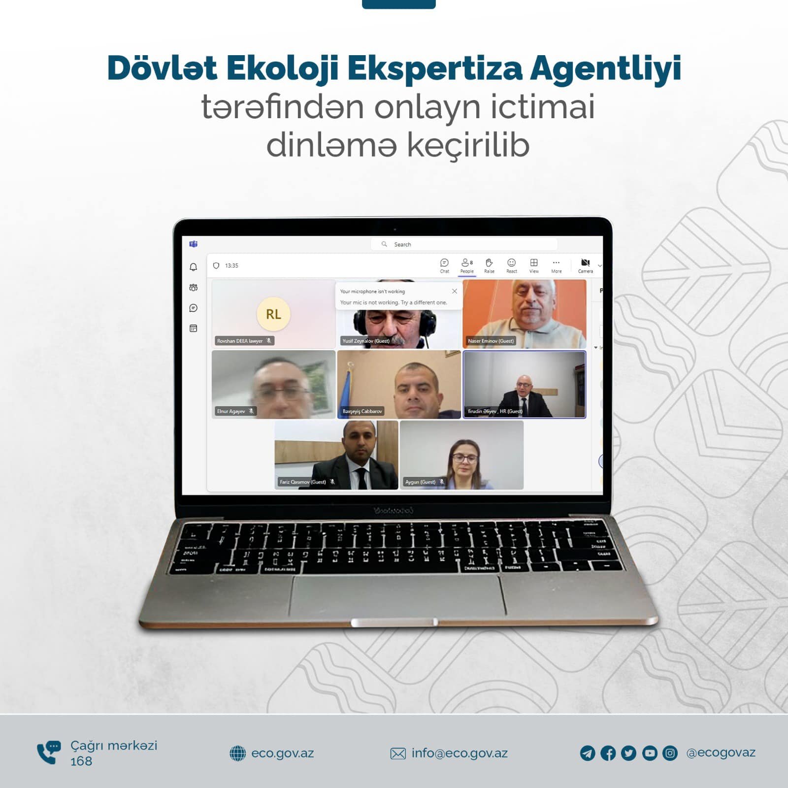 Dövlət Ekoloji Ekspertiza Agentliyi tərəfindən onlayn ictimai dinləmə keçirilib