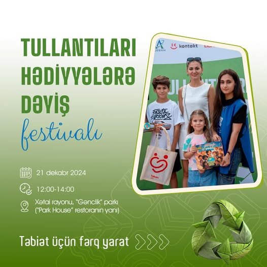 İlin sonuncu “Tullantıları hədiyyələrə dəyiş” festivalı keçiriləcək