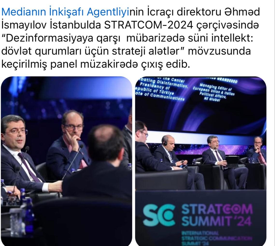 Əhməd İsmayılov İstanbulda keçirilən Beynəlxalq Strateji Kommunikasiya Sammitində çıxış etdi