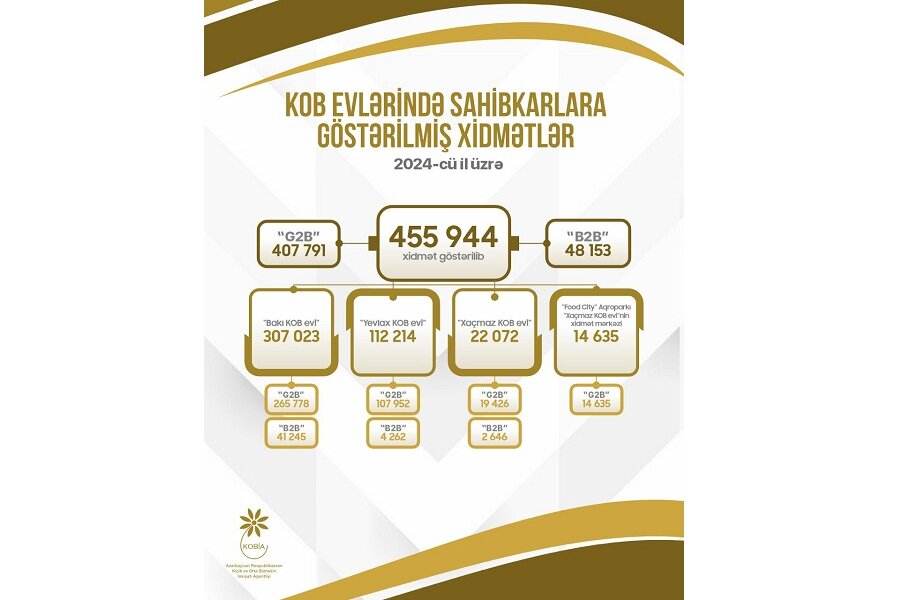 Ötən il KOB evlərində sahibkarlara 456 minə yaxın xidmət göstərilib