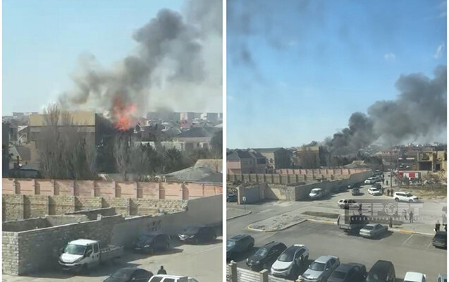 Sumqayıtda Reabilitasiya Mərkəzi yanır