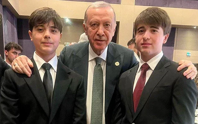 Prezidentin nəvələri Ərdoğanla birlikdə