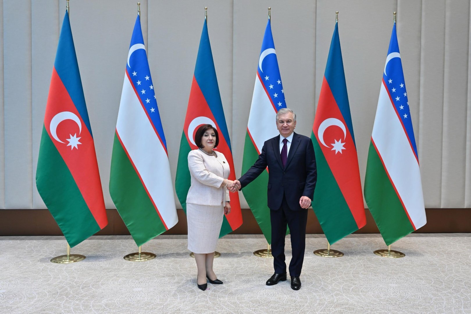 Sahibə Qafarova Özbəkistan Prezidenti Şavkat Mirziyoyevlə görüşüb (FOTO)