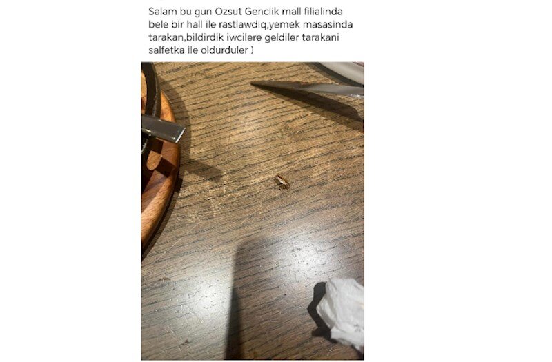 “Gənclik Mall”dakı “Özsüt”ü tarakan basdı
