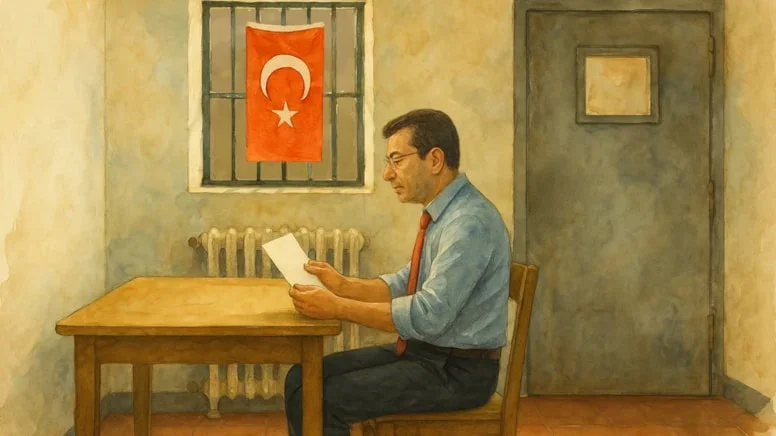 İmamoğlu həbsxanadakı otağının rəsmini çəkdi