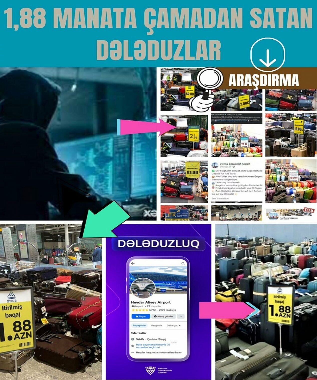 Bakı aeroportunda 1,88 manata satılan çamadanlar - ŞOK FAKTLAR
