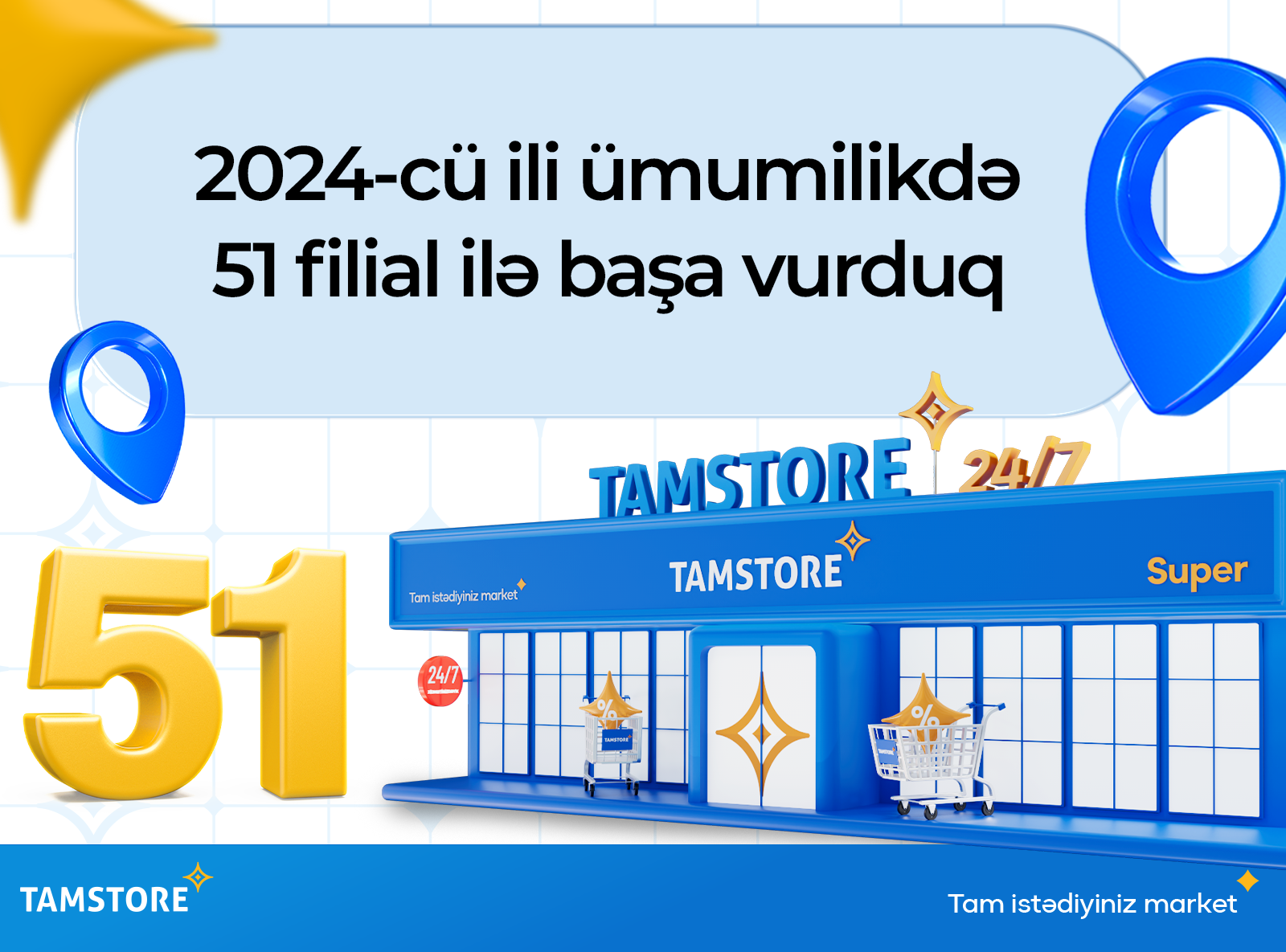 "Tamstore" 2024-cü ili ümumilikdə 51 filial ilə başa vurdu