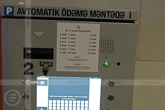 SON DƏQİQƏ-Bakıda bu parkinqlərdə qiymətlər artırıldı