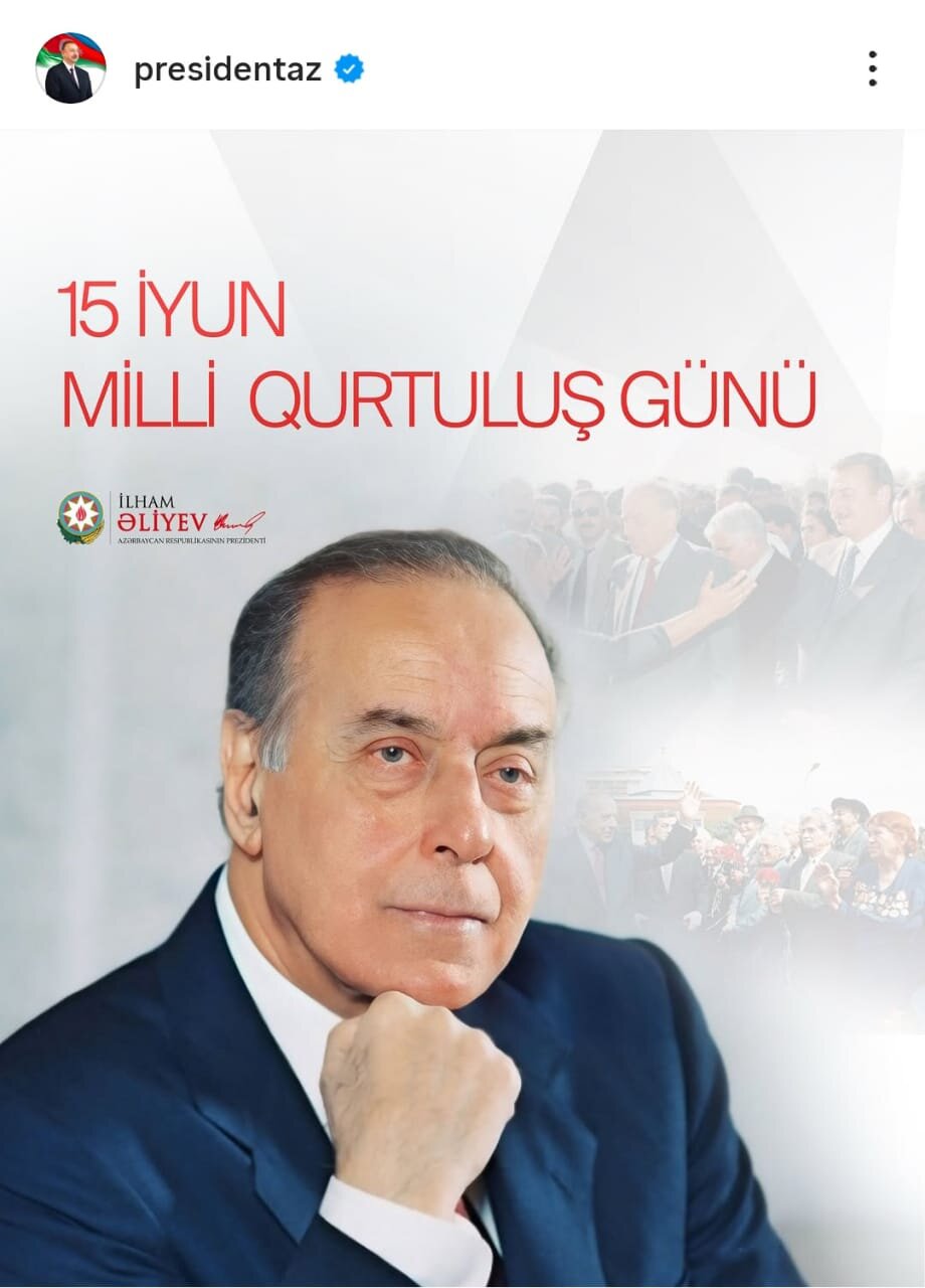 Prezident Milli Qurtuluş Günü münasibətilə paylaşım edib