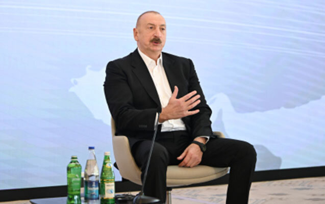 Ukraynalı jurnalistin sualına Əliyevin cavabı:"Təslim olmayın!"