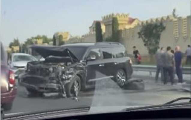 Aeroport yolundakı qəzadan görüntülər - Video