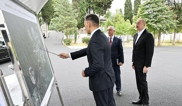 Əliyev Xankəndi-Şuşa kanat yolunun inşası üçün seçilmiş ərazidə