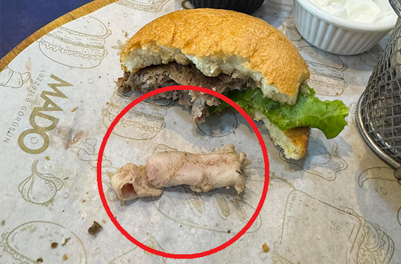 MADO-da verilən hamburgerdən görün nə çıxdı