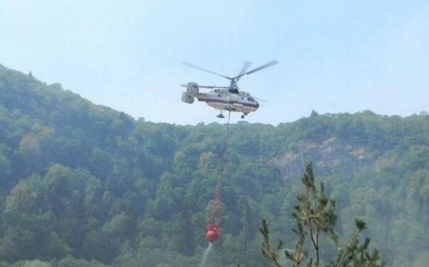 Ağdərədə yanğının söndürülməsinə helikopter cəlb olunub