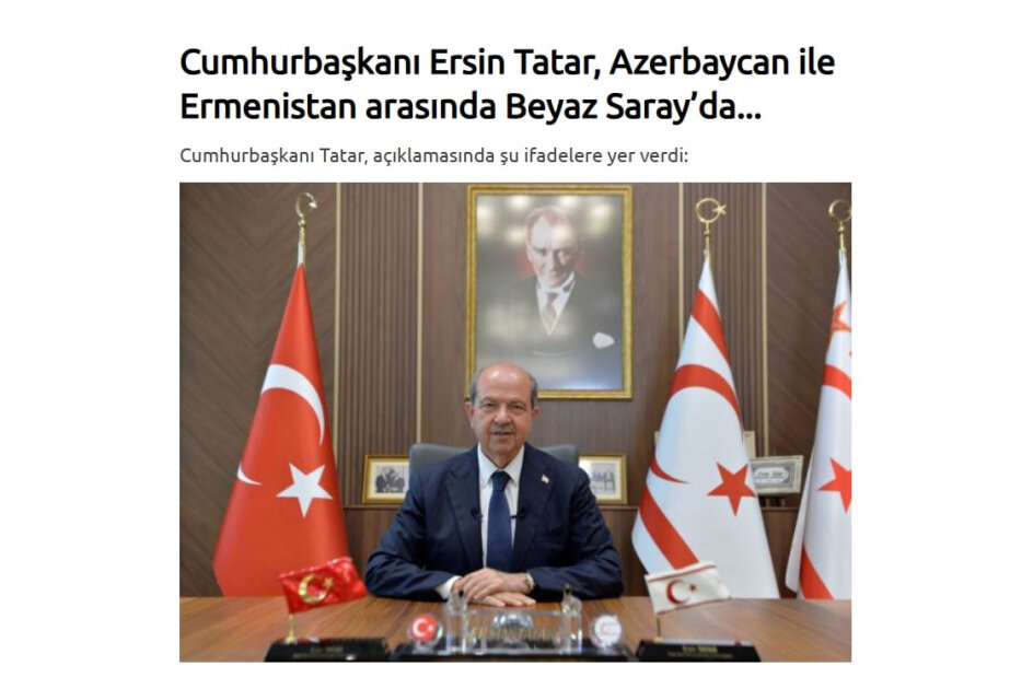 Ersin Tatar sülh yolunda atılan tarixi addıma görə Prezident İlham Əliyevi təbrik edib