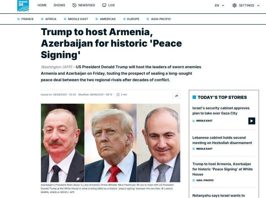 Əliyev və Paşinyanın Vaşinqton görüşü dünya mediasında