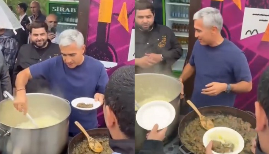 Anar Ələkbərov özünə yemək çəkdi və aşpazlara təşəkkür etdi