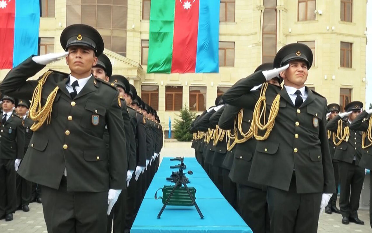 DİN-in Hərbi İnstitutunda kursantların andiçmə mərasimi keçirildi - Video