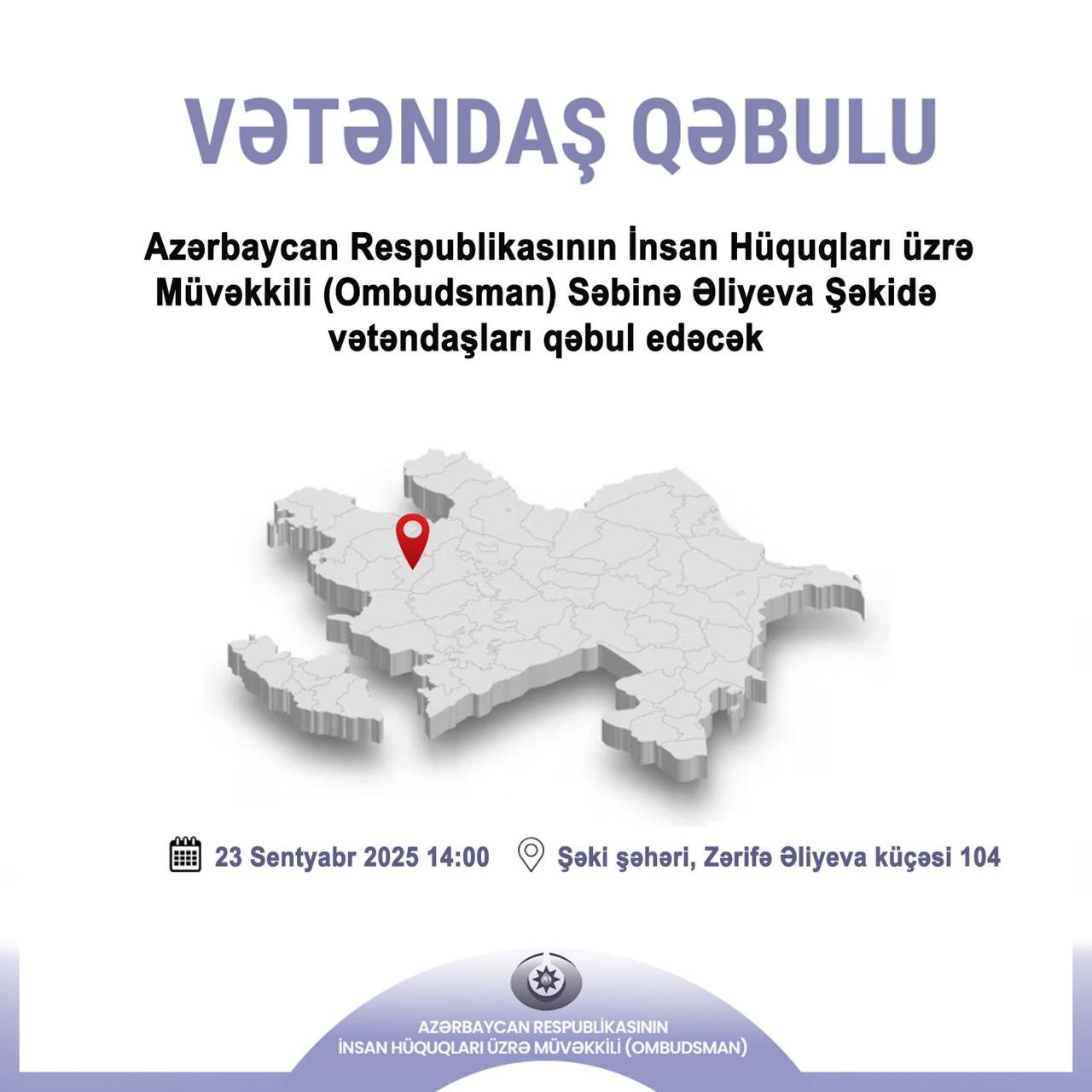 Səbinə Əliyeva vətəndaşları qəbul edəcək