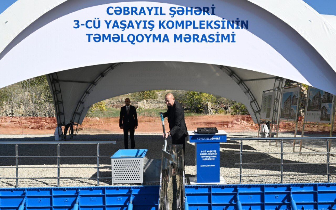 Cəbrayılda ikinci və üçüncü yaşayış komplekslərinin təməli qoyulub - FOTOLAR
