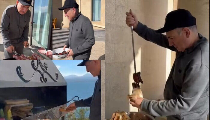 Paşinyan Göyçə gölündə kabab çəkdi