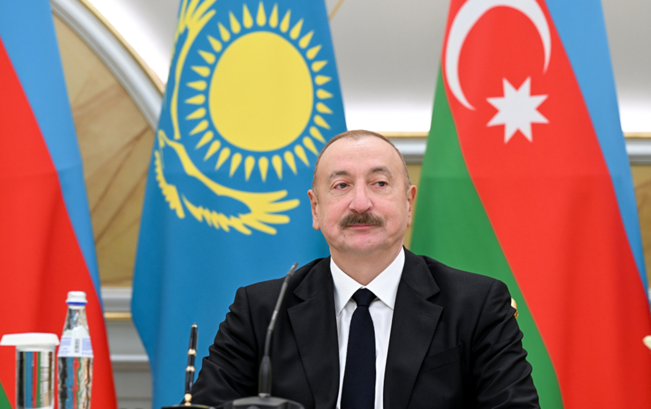 İlham Əliyev Qazaxıstana səfəri ilə bağlı paylaşım etdi - Video