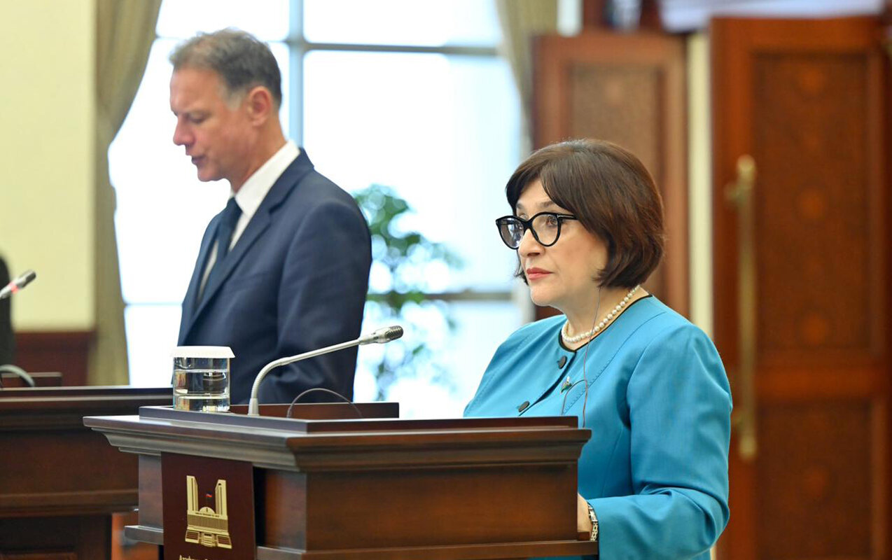 Sahibə Qafarova və Qordan Yandrokoviç bəyanatlarla çıxış ediblər - Fotolar
