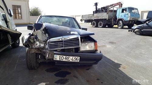 Beyləqanda "Mersedes" və "KİA" toqquşdu: yaralılar var