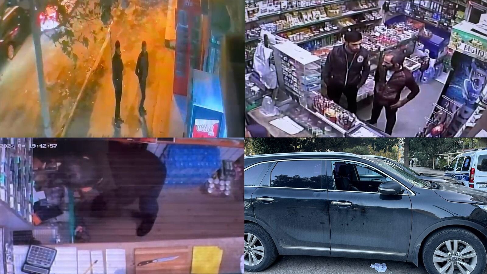 Polis marketdə satıcıya qarşı soyğunçuluq edənləri saxladı - Hadisə anının görüntüləri