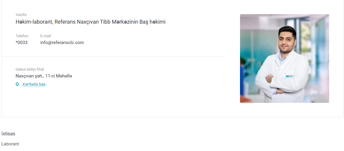 “Referans”ın baş həkimi 32 yaşlı laborant imiş...