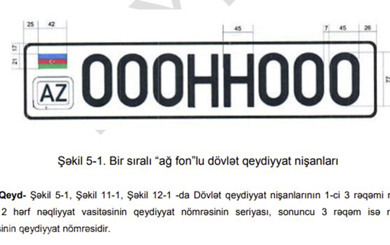 Azərbaycanda avtomobillərə 6 rəqəmli nömrələr də veriləcək