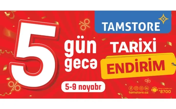 5 Gün 5 Gecə tarixi endirimlər olacaq!