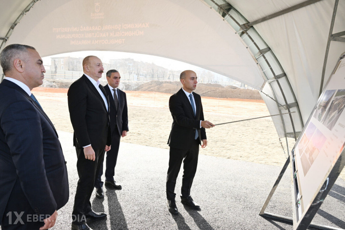 Prezident Qarabağ Universitetində Mühəndislik fakültəsinin binasının təməlini qoydu