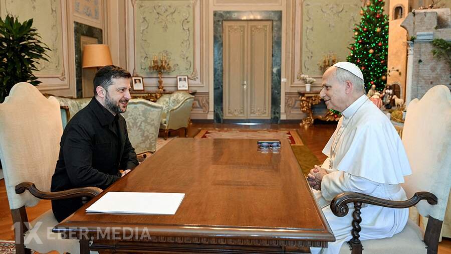 Zelenski İtaliyada Roma Papası XIV Leo ilə görüşüb