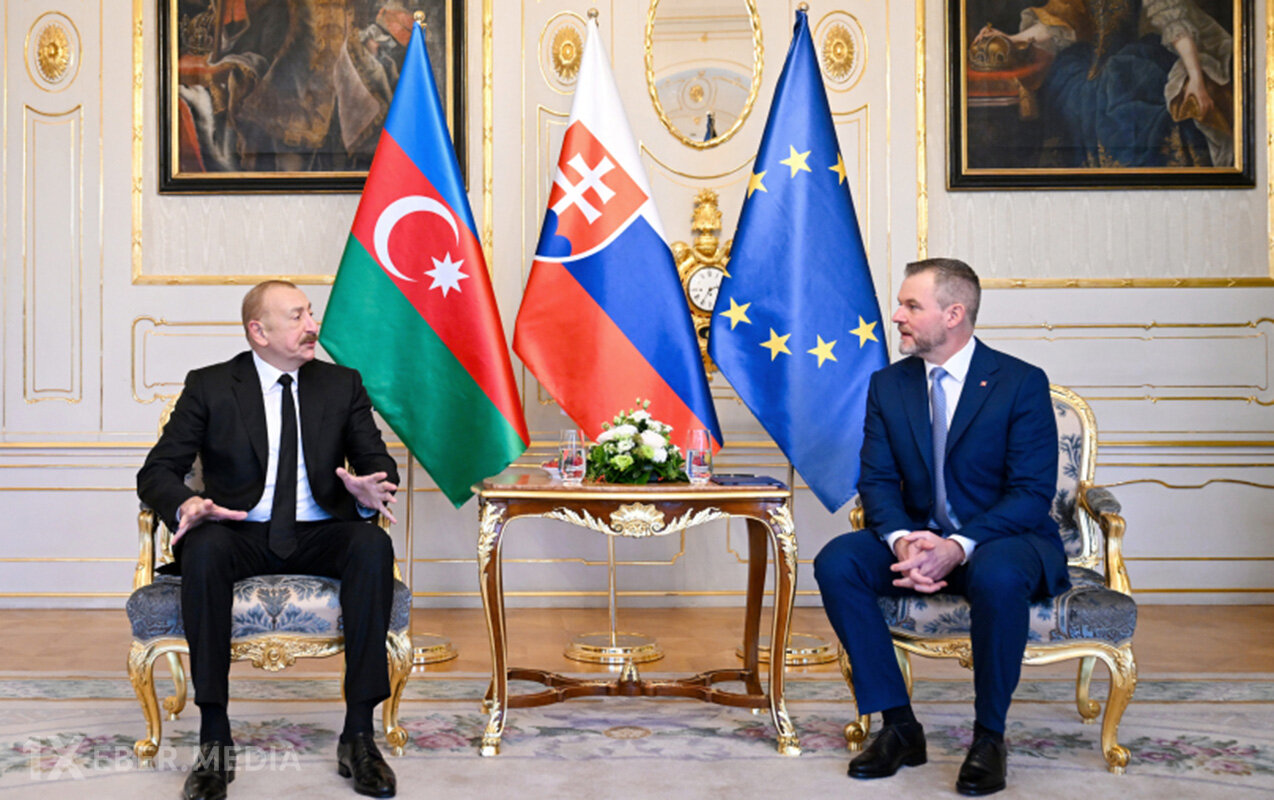 Prezident slovakiyalı həmkarı ilə təkbətək görüşdü - Fotolar