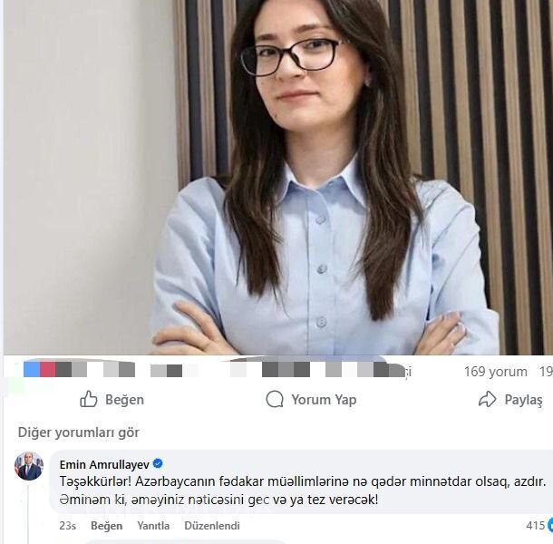 Şərhdə naziri “tag” etdi, o da cavab verdi