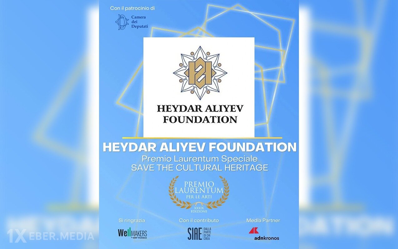 Heydər Əliyev Fondu İtaliyanın “Laurentum” mükafatı ilə təltif olundu - Fotolar