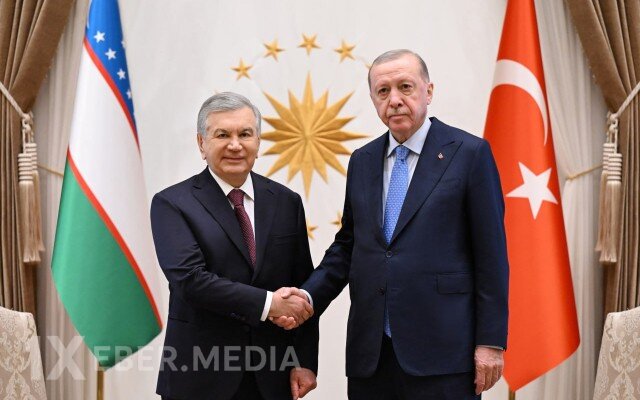 Ərdoğanla Mirziyoyev görüşdü