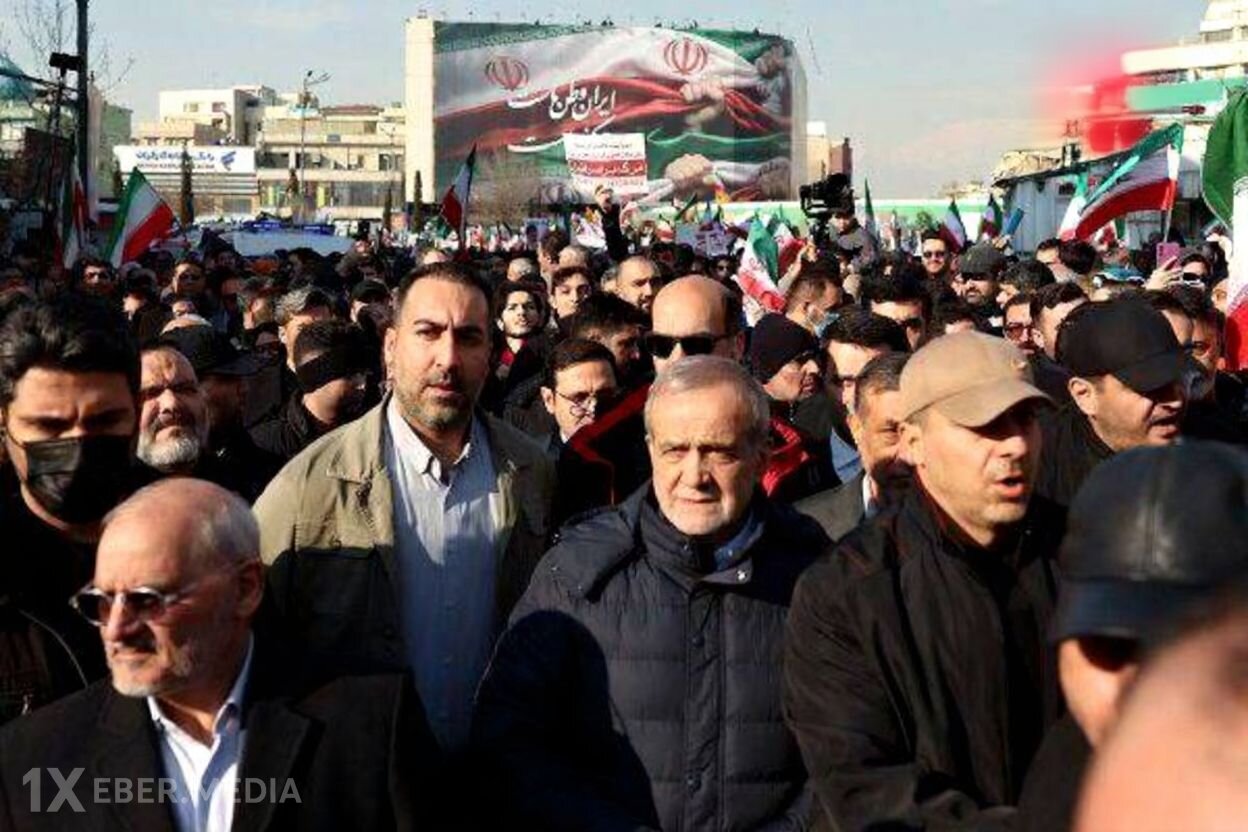 Pezeşkian da mitinqə qatıldı