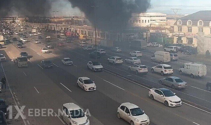Bakıda obyekt yanır: 18 texnika cəlb edildi - Video