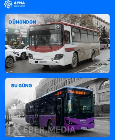 Bu marşrut xətti üzrə avtobuslar yeniləndi