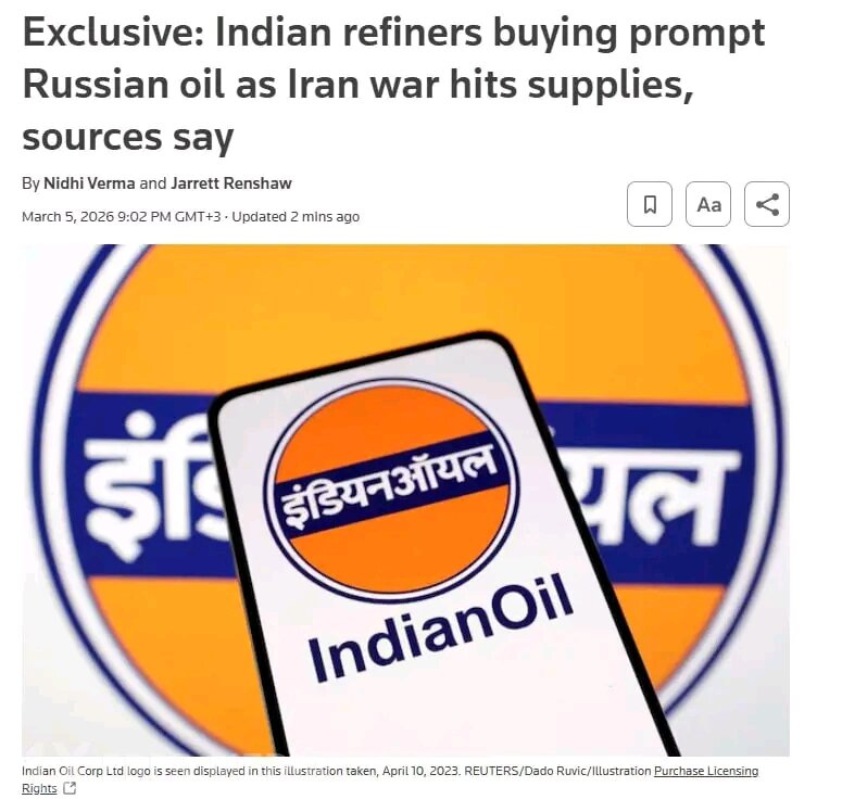 İranla münaqişə fonunda Hindistan Rusiya neftinin alışını artırır