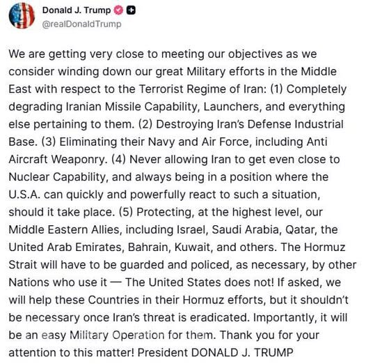 Tramp Amerikanın İrandakı hərbi əməliyyatları dayandıra biləcəyini bəyan edib