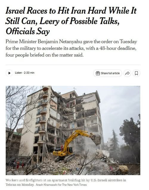 Netanyahu İrana zərbələri sürətləndirmək barədə göstəriş verib