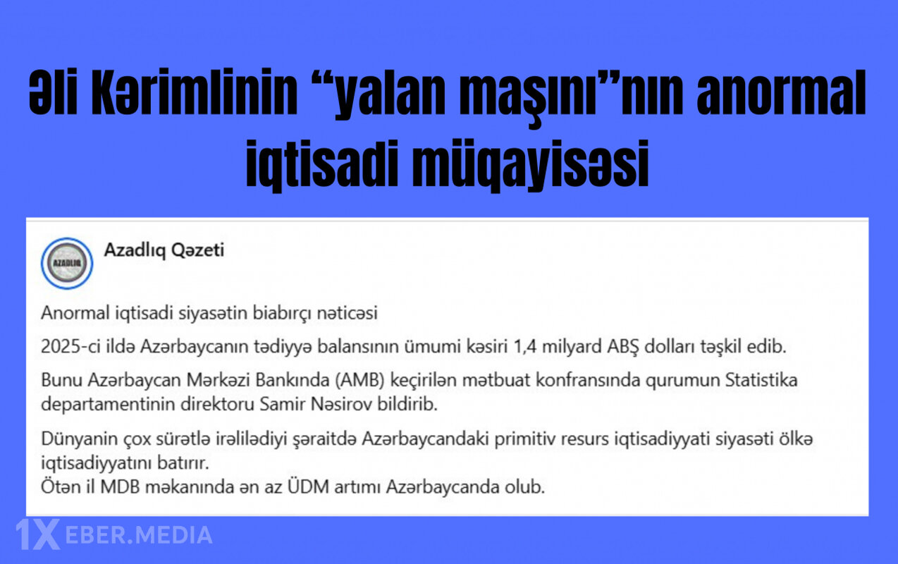 Əli Kərimlinin “yalan maşını”nın anormal iqtisadi müqayisəsi