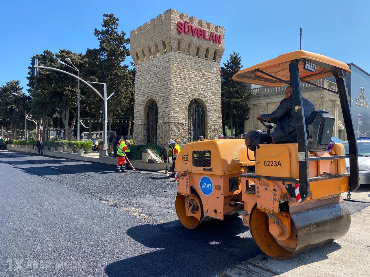 Xəzər rayonu ərazisində avtomobil yollarının cari təmir-bərpa işləri icra olunur