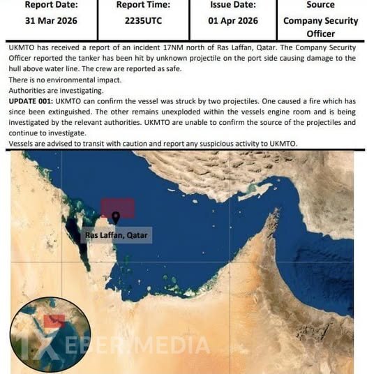 İran raketi Qətərin ərazi sularında “QatarEnergy Aqua 1” tankerini vurub